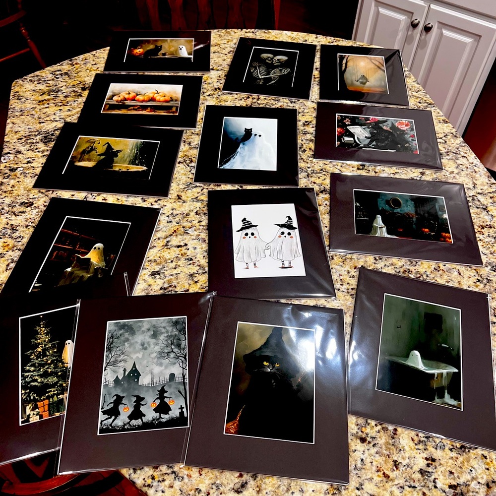 5x7 Halloween/fall matted pictures